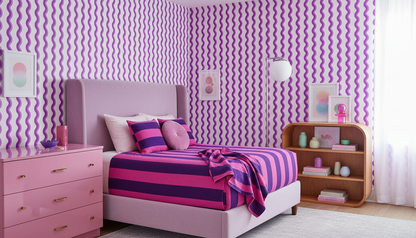 Purple Wavy Stripe Wallpaper