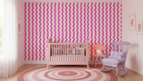Hot pink wavy stripe wallpaper – design detail