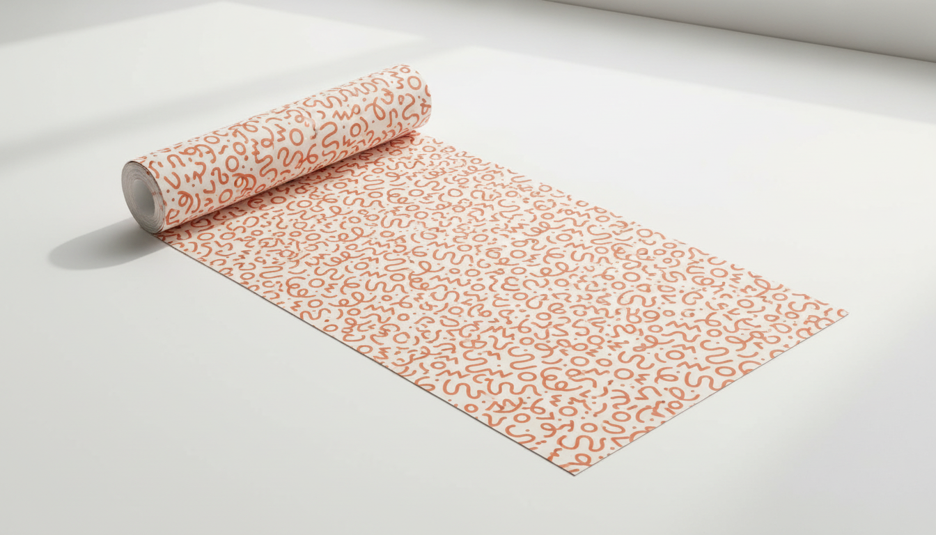 Terracotta Abstract Squiggle Wallpaper