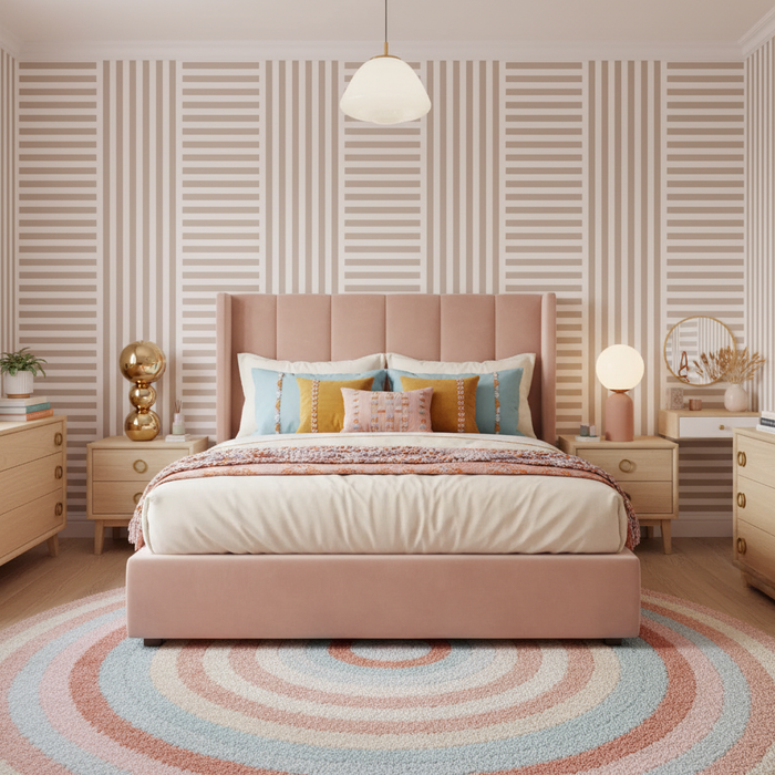 Soft pink stripe wallpaper