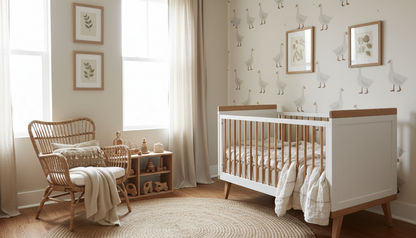 White Goose Nursery Wallpaper