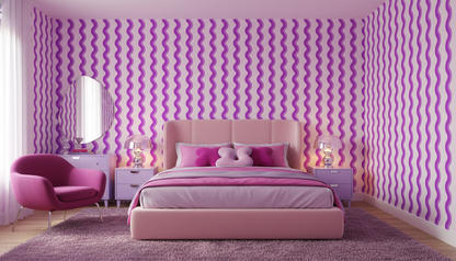 Purple Wavy Stripe Wallpaper