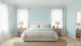 Teal wavy stripe wallpaper – design detail