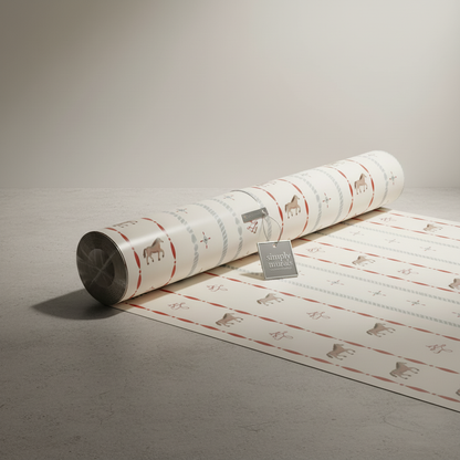 Vintage Horse Stripe Nursery Wallpaper