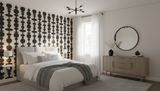 Modern black and cream geometric wallpaper – design detail