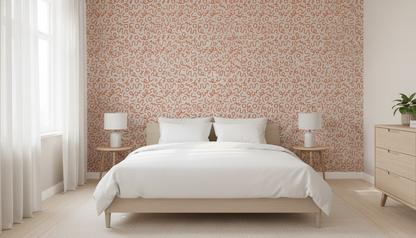 Terracotta Abstract Squiggle Wallpaper