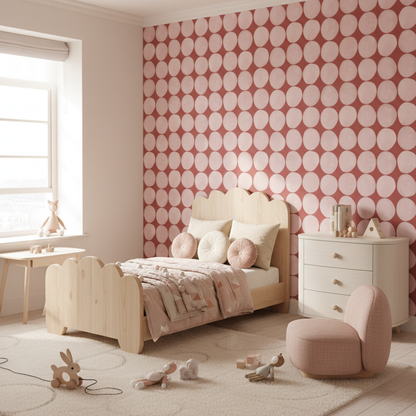 Bright Retro Dot Nursery Wallpaper