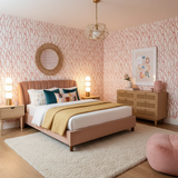 Pink wavy line wallpaper – design detail