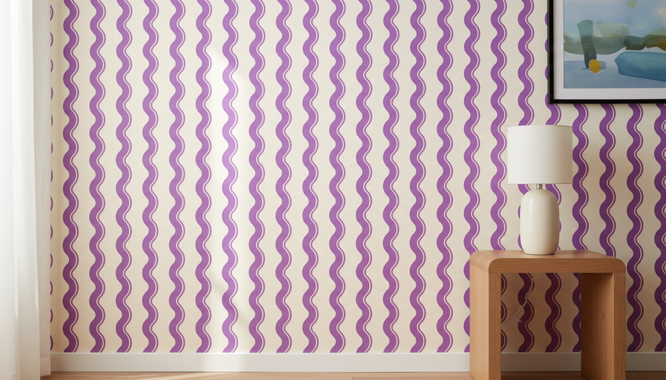 Purple groovy wallpaper – design detail