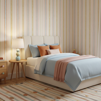 Retro Stripe Colourful Vintage Wallpaper