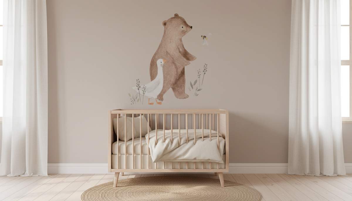 Bear and duck nursery wall sticker