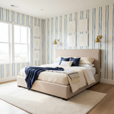 Hamptons style vertical stripe wallpaper – design detail
