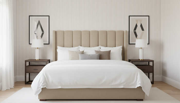 Beige stripe wallpaper – design detail