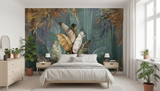 Colourful tropical jungle wall mural wallpaper