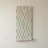Sage green checkered wallpaper – design detail
