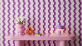 Purple wavy stripe wallpaper – design detail