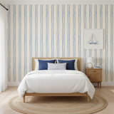 Hamptons style vertical stripe wallpaper