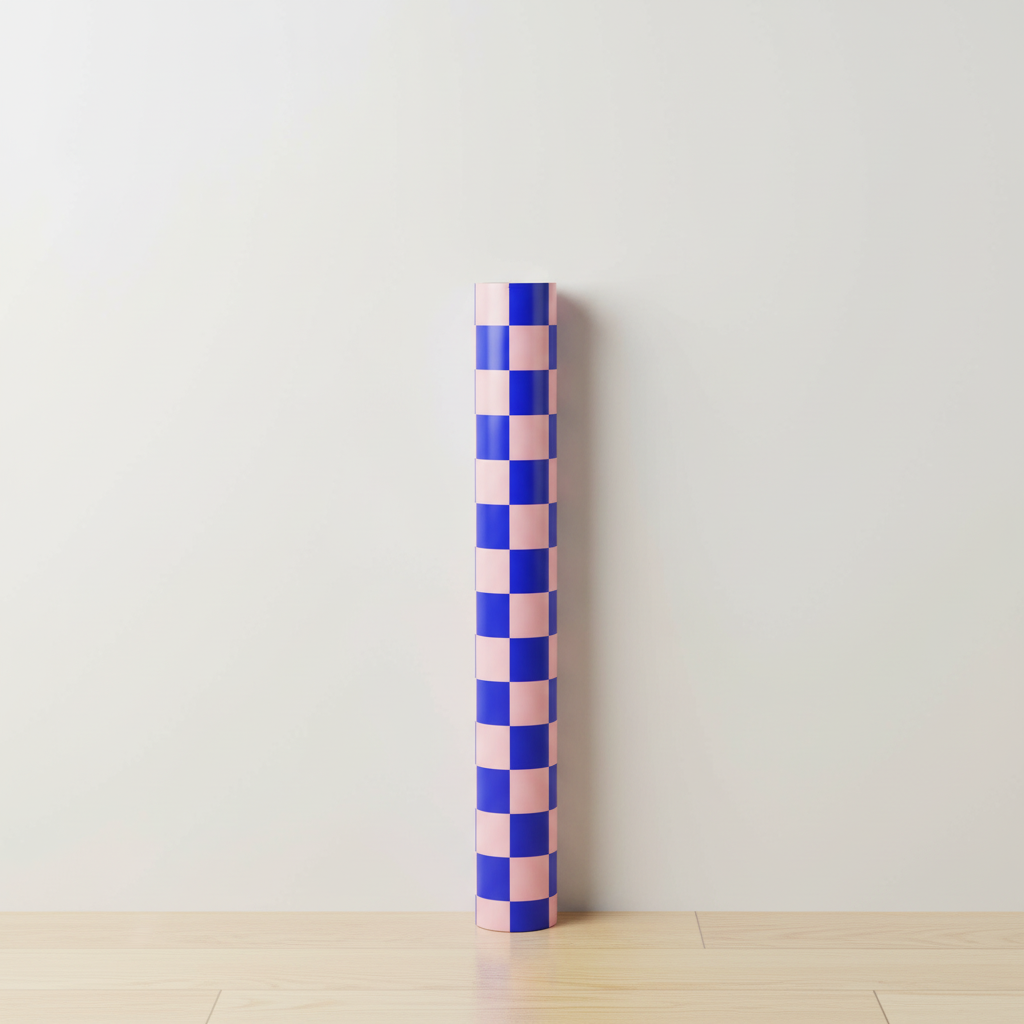 Pink and Blue Retro Checkerboard Wallpaper
