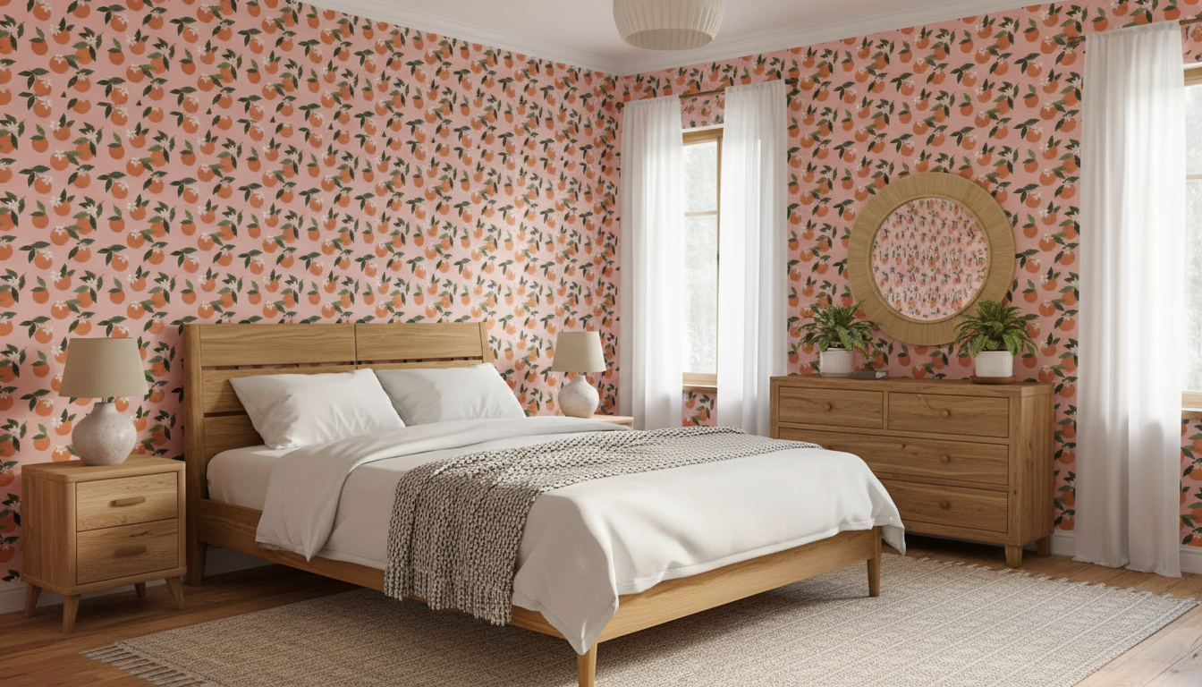 Mediterranean orange fruit wallpaper