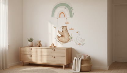 Bear and Rainbow Wall Stickers