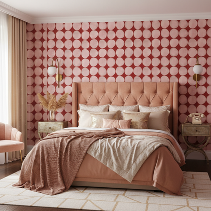 Bright Retro Dot Nursery Wallpaper