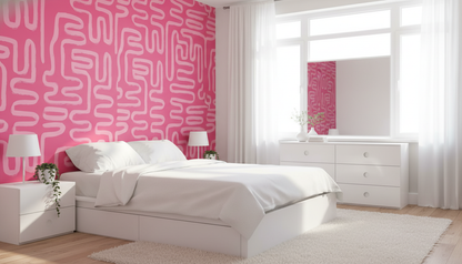 Pink Retro Wallpaper Abstract Geometric Pattern