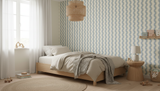 Blue wavy stripe wallpaper – design detail
