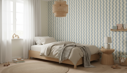 Blue Wavy Stripe Wallpaper