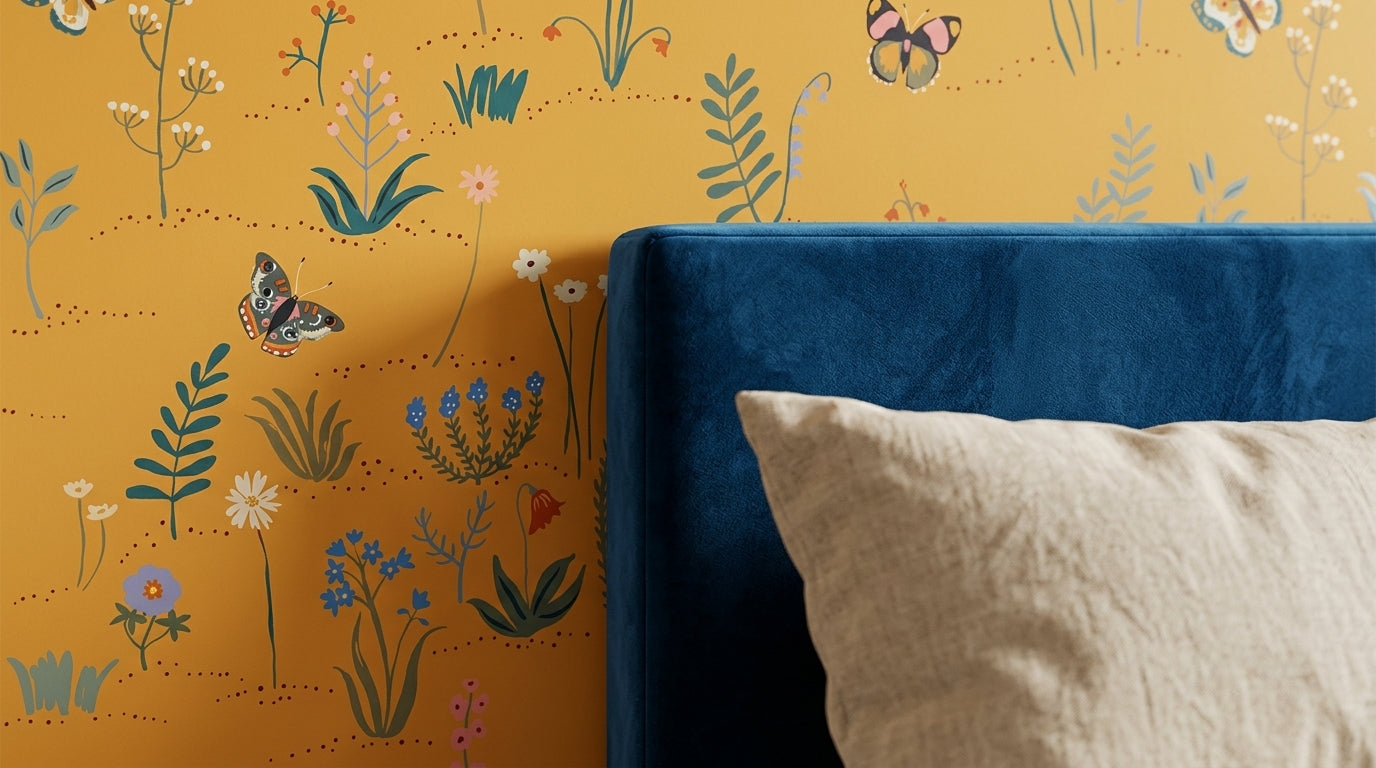 Wildflower Meadow Butterfly Wallpaper