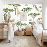 Out in the jungle animals children's mural wallpaper – design detail