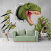 3D Roaring Dinosaur Mural Wallpaper