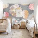 Hot air balloon children's bedroom mural wallpaper – design detail