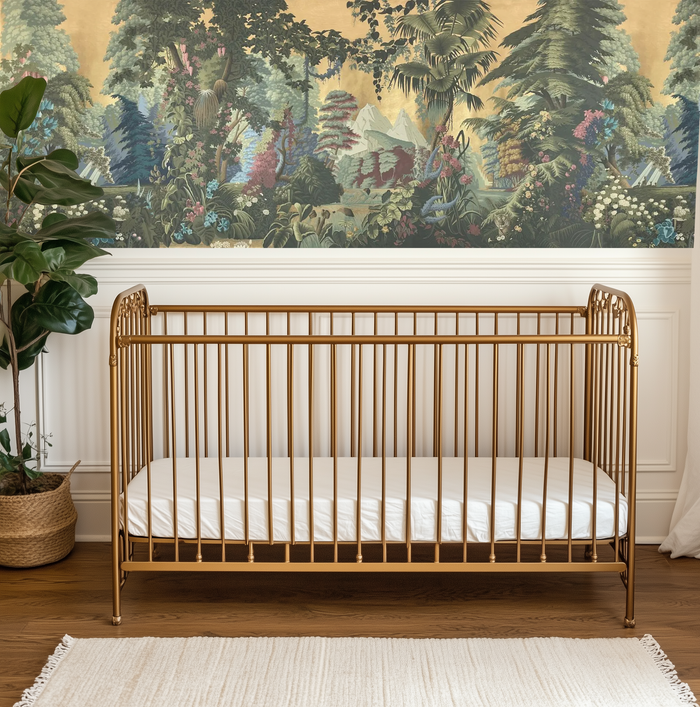 Yellow jungle paradise mural wallpaper – design detail
