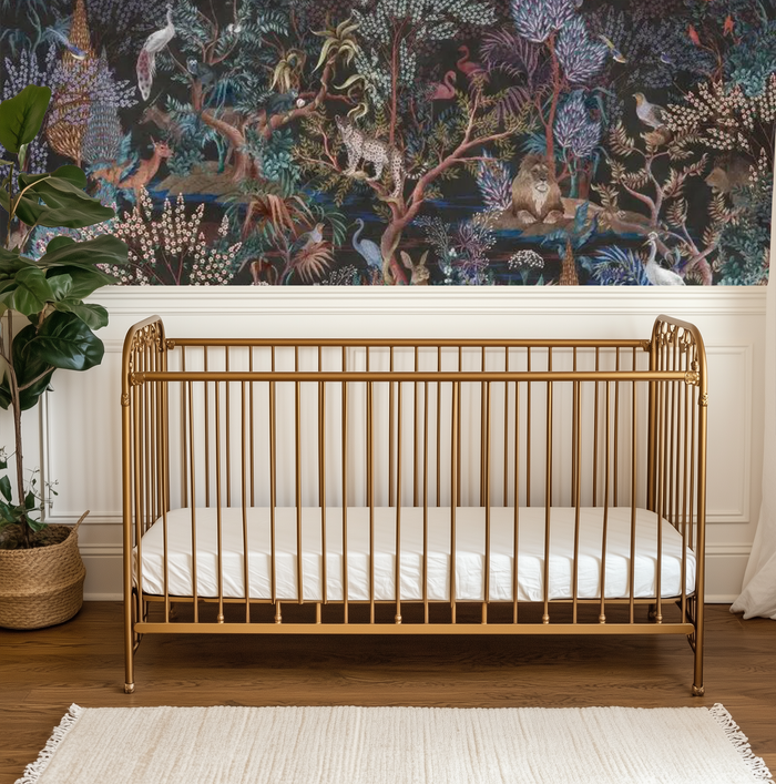 Tropical nighttime jungle paradise mural wallpaper – design detail