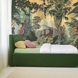 Yellow jungle paradise mural wallpaper – design detail