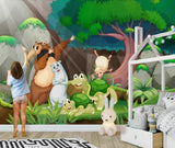 Cartoon fairytale forest children's mural wallpaper – design detail