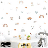 Rainbow animals and stars nursery wall decals – design detail