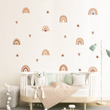 Boho rainbows, hearts and stars nursery wall stickers – design detail