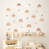 Boho rainbows, hearts and stars nursery wall stickers – design detail
