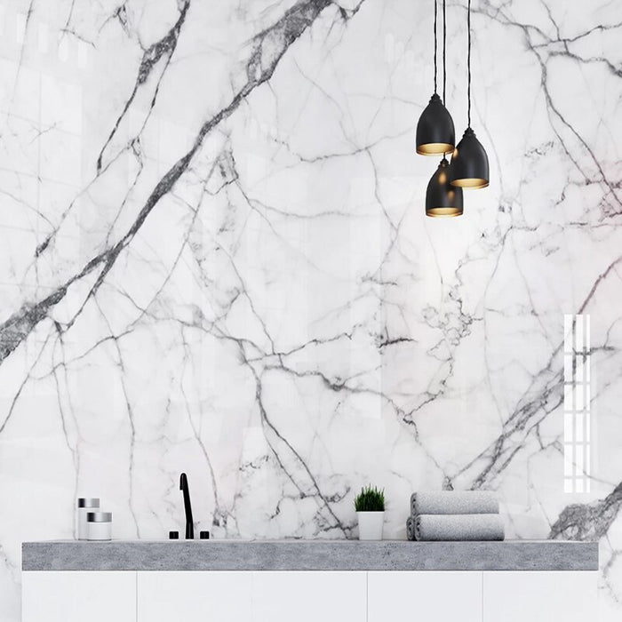 Black and white marble mural wallpaper – design detail