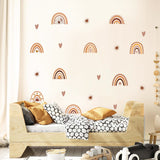 Boho rainbows, hearts and stars nursery wall stickers – design detail