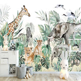 Safari animals nursery mural wallpaper – design detail