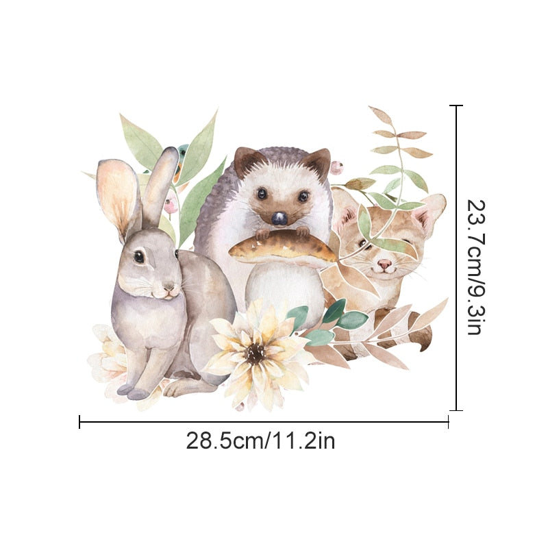 Boho woodland animals nursery wall stickers – design detail