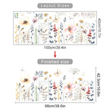 Floral butterfly watercolour wall art decal – design detail