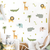 Watercolour safari animals nursery wall stickers – design detail