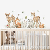 Woodland forest animals nursery wall stickers – design detail
