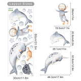 Cartoon dolphin ocean animals nursery wall stickers – design detail