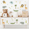 Watercolour Safari Animals Nursery Wall Stickers