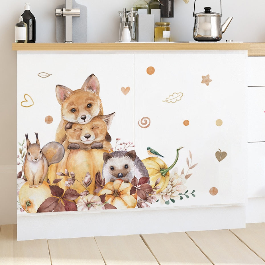 Boho woodland animals nursery wall stickers – design detail