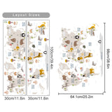 Large world map nursery wall decal – design detail